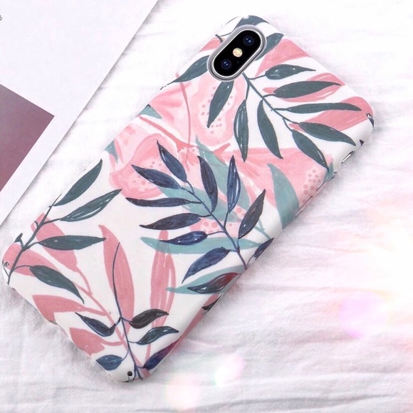 iPhone X, 7/8 Plus Hard Case Floral Leaf Pattern - Picture 2 of 5